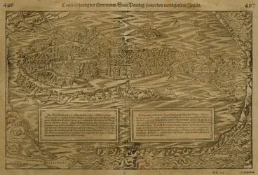 Mapa de Venecia, por Sebastian Munster (1488-1552) publicado en Basilea, c.1560