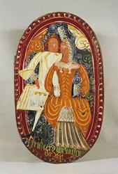 Caja de mazapán que representa a un hombre y una mujer, c.1660