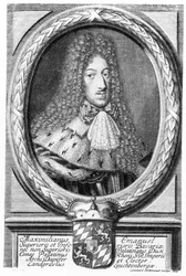 Maximiliano II Emanuel (1662-1726), grabado por Leonard II Heckenauer (165060-c.1704)