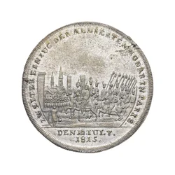 Medalla conmemorativa de Wellington y Blücher en Waterloo