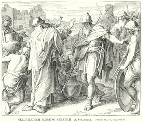 Melquisedec bendiciendo a Abraham, Génesis, cap. xiv, vers. 18 y 19