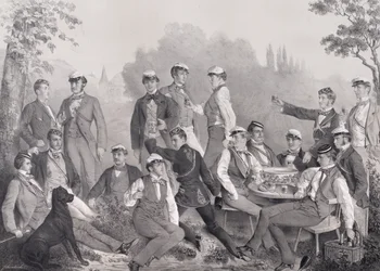 Mensuren o Miembros Estudiantiles de la Sociedad de Duelo en una Excursión