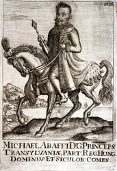 Michael Apafi (1632-90) Príncipe de Transilvania, ilustración de un libro sobre las campañas otomanas en Europa, grabado por Paul Furst (c.1605-66)