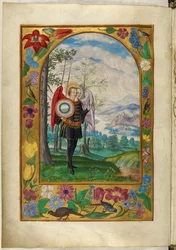 Sra. Harley 3469, f.19v Figura alada de dos cabezas, la Quinta Parábola, de 