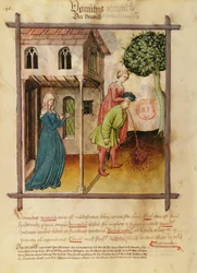 Ms Lat 9333 fol.96v Hombre vomitando, de Tacuinum Sanitatis