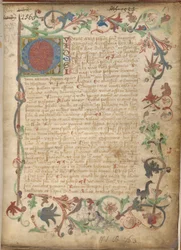 Sra. Sloane 2560, f.1 de los Tratados alquímicos, finales del siglo XV (vitela)