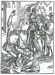 De la ruptura y el daño de la amistad, ilustración de la traducción al inglés de Alexander Barclay de 