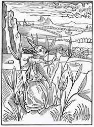 De oraciones, votos y peticiones improductivas y vanas, ilustración de la traducción al inglés de Alexander Barclay de 