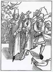 Del vicio de la ingratitud y los tontos que lo siguen, ilustración de la traducción al inglés de Alexander Barclay de 