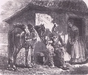 Partiendo a la guerra, Cassells History of the War between France and Germany publicado por Cassell and Company Limited, c.1890