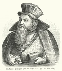 Philipp Nicodemus Frischlin, poeta y dramaturgo alemán (grabado)