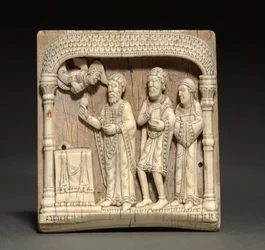 Placa de un altar portátil: Zacarías en el altar, c.1100-1125