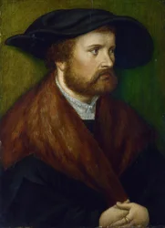 ""Retrato de un hombre"" Pintura anónima del sur de Alemania, Circa 1530 Galería Nacional de Londres