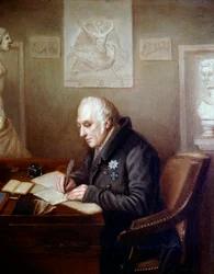 Retrato de Alexander Von Humboldt en su despacho