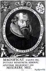 Retrato de Johann Valentine (n.1586) de Herrenberg y Wurtemberg, grabado por Iorg Rijmmel, 17 de agosto de 1628