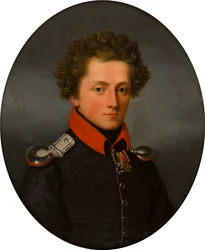 Retrato de una joven oficial, c.1801-99 (óleo sobre lienzo)