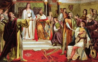 Postal con una escena de Tannhauser de Richard Wagner, c.1900
