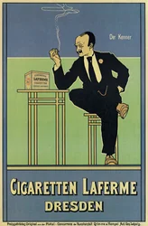 Póster publicitario de cigarrillos Laferme