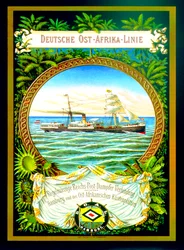 Póster publicitario de la Línea de África Oriental Alemana, 1890