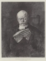 Príncipe Bismarck, ex canciller del Imperio Alemán (grabado)