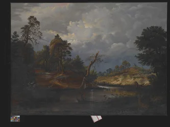Paisaje romántico (óleo sobre lienzo)
