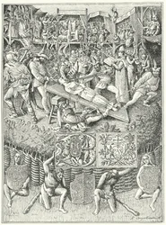 Escena de una obra de misterio medieval