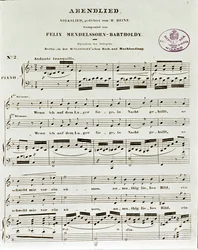 Página de partitura de Abendlied por Felix Mendelssohn