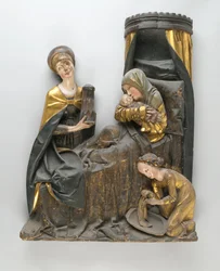 Grupo esculpido de la Virgen y el Niño y Santa Ana