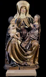 Santa Ana con la Virgen y el Niño, escultura de la escuela de Suabia del Sur, Alemania