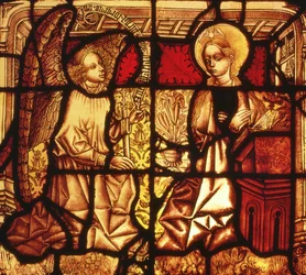 Vidriera que representa la Anunciación, alemana, c.1450