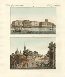 Objetos extraños de Rusia (grabado coloreado)