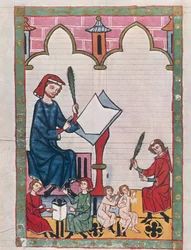 Estudiantes en un monasterio, de 