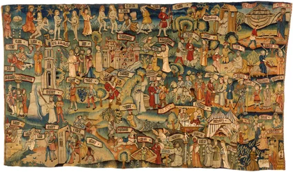 Tapiz que representa treinta y seis escenas del Antiguo y del Nuevo Testamento, procedente de Renania Media