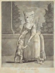 El niño con el traje de marinero, publicado por Johann Jakob Haid (1704-67) Augsburgo