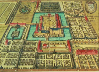 El castillo del príncipe de Kothen, de "Topographia" de Mattheus Merian el Viejo