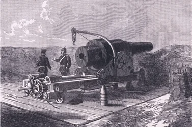 El cañón Krupp, Cassells History of the War between France and Germany publicado por Cassell and Company Limited, c.1890
