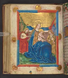 La Virgen de la Humildad, Add. MS 24153, f.76v (tinta y color sobre pergamino)