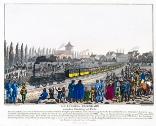 La inauguración del ferrocarril de Nuremberg-Furth, 7 de diciembre de 1835