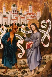 La tentación de Cristo, c. 1490/1500 (Témpera y óleo sobre tabla de abeto)