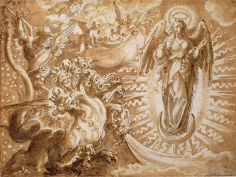 La Mujer Vestida de Sol y el Dragón de Siete Cabezas, c.1600