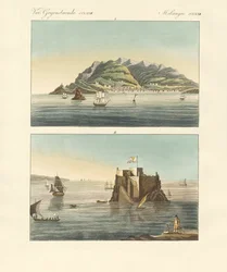 La ciudad de Funchal y el Fuerte Loo de la isla de Madeira
