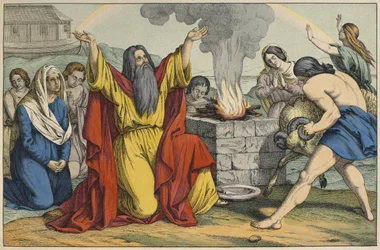El sacrificio de Noé, ilustración de L