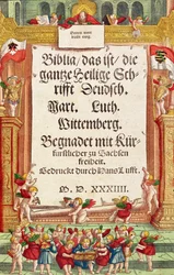 Página del título de la Biblia de Lutero, c.1530