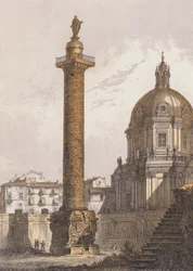 Columna Trajana, Roma (litografía en color)