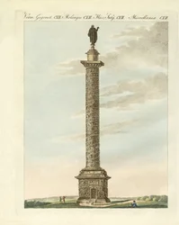 Columna de Trajano en Roma (grabado coloreado)