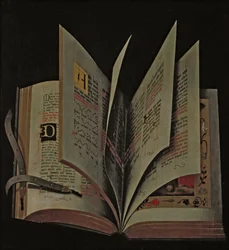 Trampantojo de un manuscrito abierto