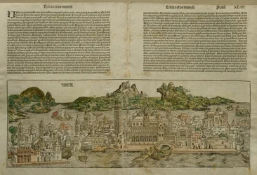 Vista de Venecia, ilustración del Liber Chronicarum por Hartmann Schedel (1440-1514) publicada en Núremberg, 1493
