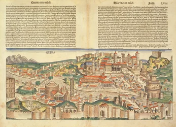 Vista de la ciudad de Roma, del Crónica de Núremberg por Hartmann Schedel (1440-1514) 1493
