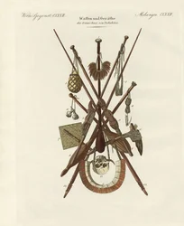 Armas y utensilios domésticos de los habitantes de Nakuhiwa