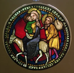 Ventana que representa la Huida a Egipto, finales del siglo XIII